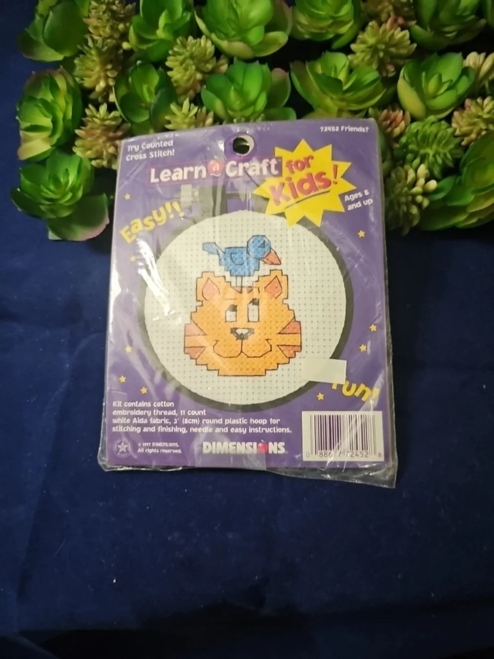 Learn a Craft for Kids Orange Cat Cross Stitch Kit , Sealed